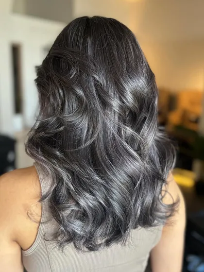 Another angle of the stunning Ash Lilac color, showing how the cool tones catch the light.