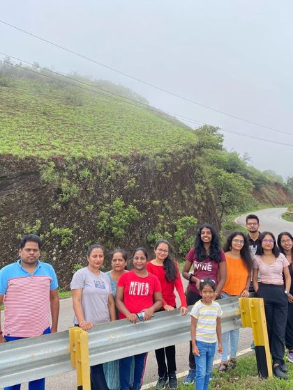 A quick stop on a winding road during our Chikmagalur trip. Even the roadsides offer beautiful views of the green landscape.