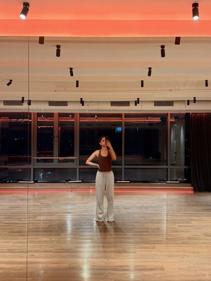 A mirror selfie in an empty studio late at night. These are the quiet moments of reflection and gratitude after a long day of doing what I love.