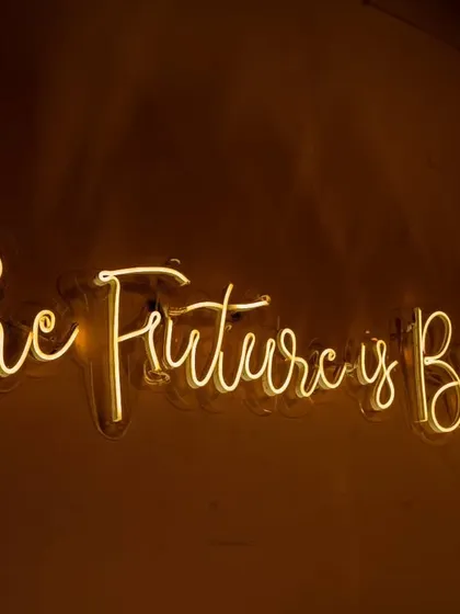 A close-up of the neon sign from our photo booth. The warm, glowing script perfectly captured the optimistic and celebratory mood of the sangeet night.
