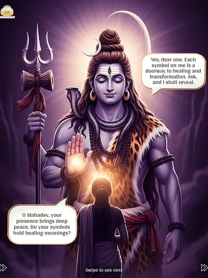 A devotee asks Mahadev about the healing meanings of his symbols. Each symbol on Lord Shiva holds deep spiritual wisdom about transformation and awakening. This series explores those truths.