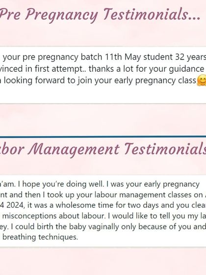 A student convinced in her first attempt after my class, and another who had a vaginal birth thanks to the breathing techniques I taught.