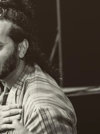 A heartfelt, smiling moment captured off-stage with music director Pritam.