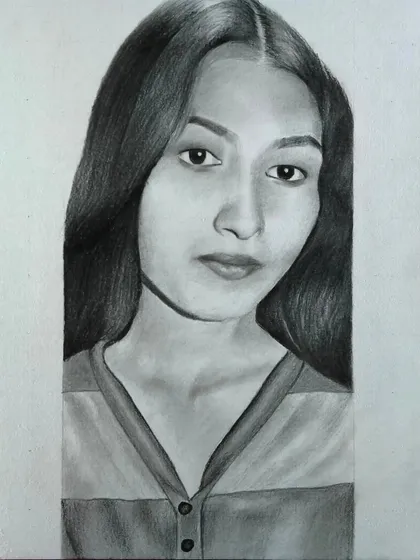 A simple and elegant portrait of a young woman. I can create a beautiful, minimalist sketch from your photo.