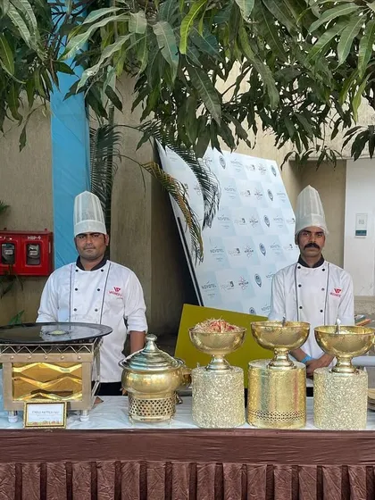 Our dedicated Chaat counter as part of a Gujarati high-tea menu. We ensure every station is well-organized and staffed by our professional chefs to provide excellent service.