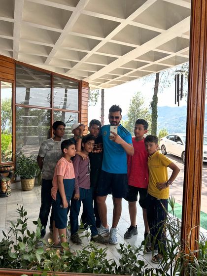 A selfie with the boys during our awesome Solan tournament trip. These tours are a mix of cricket, adventure, and fun.