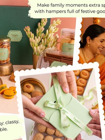 Make family moments extra special with hampers full of festive goodness. Here you can see a family sharing my homemade sweets, a perfect way to celebrate traditions together.