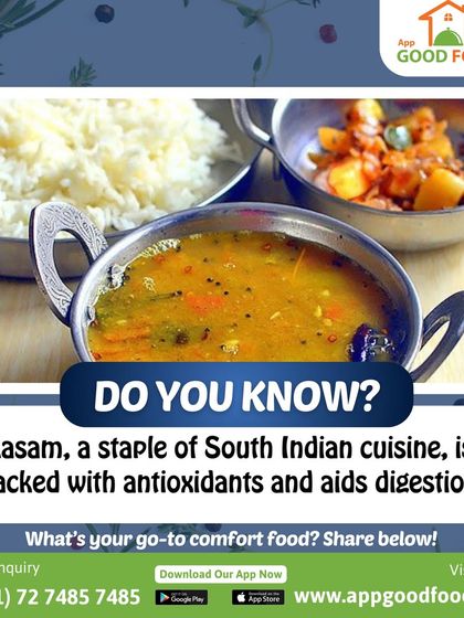 Did you know Rasam is packed with antioxidants and aids digestion? It's our go-to comfort food. Share your favorite comfort food in the comments.