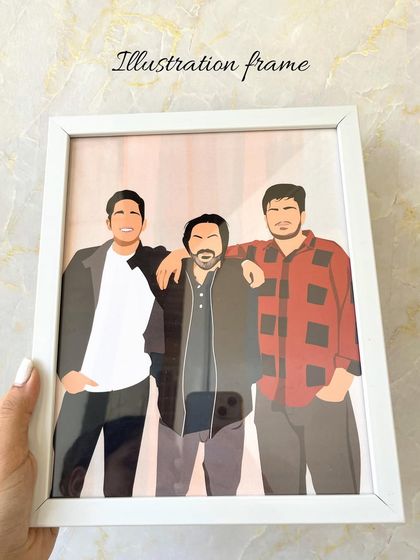 An example of our custom illustration frame. We can turn your favorite photo into a beautiful, minimalist illustration and frame it for you.