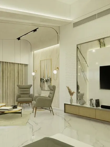 A duplicate image of the wider bedroom view.