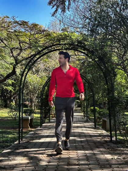 A walk through a park. Staying active and healthy is crucial for keeping up with my hectic schedule of shoots and late-night gigs.