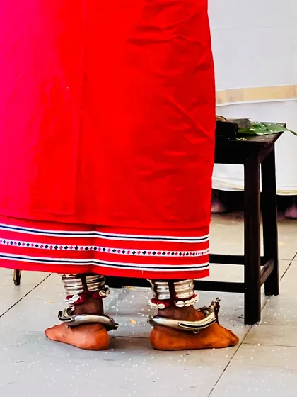 Witnessing the magnificent Muthappan Theyyam ritual in Kerala was a truly humbling experience. In this ancient tradition, the divine speaks to devotees through a human medium. A powerful reminder of the sacred energies that move through our world.