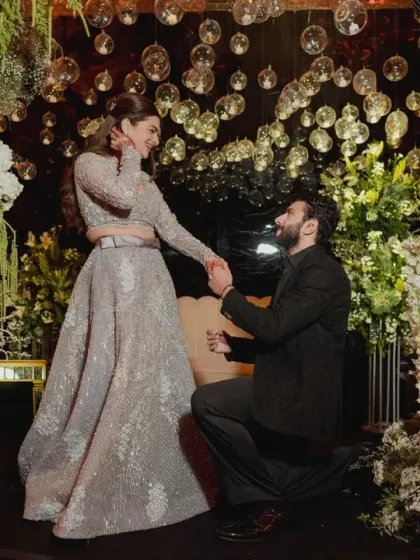 A surprise proposal during the engagement party. I help plan these heartfelt moments, ensuring the setting, with its lush florals and romantic lighting, is perfect for the occasion.