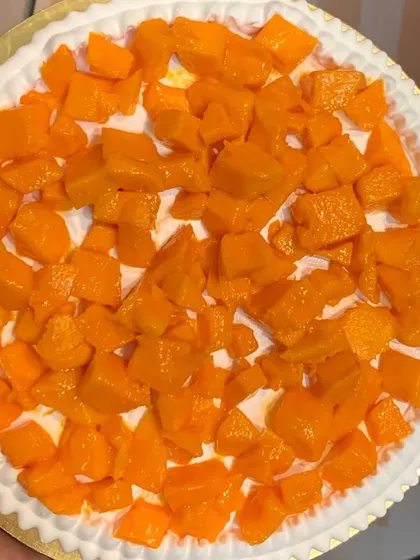 The vibrant color and texture of our fresh mango filling promise a burst of tropical flavor in every bite.