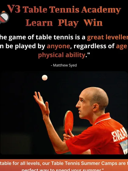 As quoted by the great Matthew Syed, table tennis is a great leveller for all ages and abilities. Our summer camps are designed to be suitable for all levels.