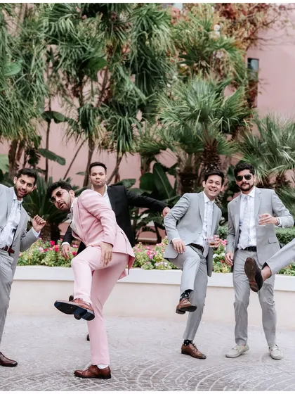 The groom's crew showing off their fun side. We make sure to capture the personality of the entire wedding party.