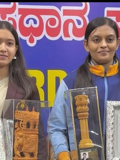 Our Asian Games medalist Divya T.S. and another talented athlete recognized for their outstanding contributions to sports in Karnataka.