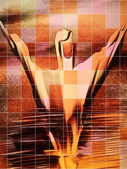 A duplicate of the 'Spread' version with a digital grid. This style is central to my exploration of sand art in the Web3 and NFT space.