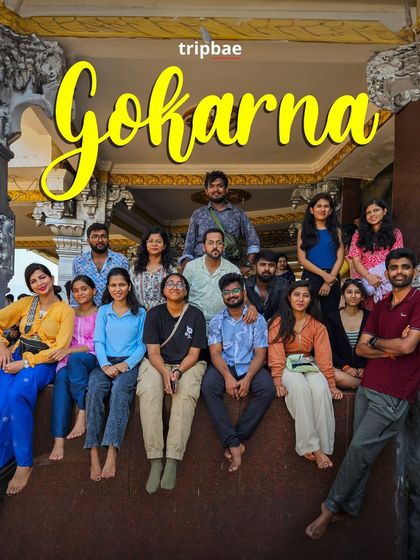 A great group shot from our Gokarna adventure, with everyone looking happy and relaxed.
