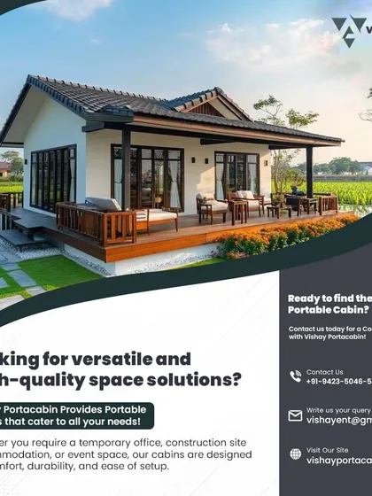 This is one of our resort-style vacation cottages, complete with a spacious wooden deck. We designed it with large windows to bring the outdoors in, making it perfect for a peaceful staycation or a permanent residence surrounded by nature.
