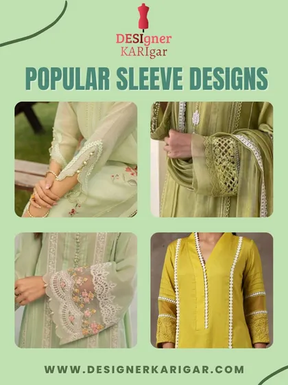 More sleeve design ideas, showcasing lace-detailed bell sleeves and pearl-embellished sleeves for a delicate and feminine touch.