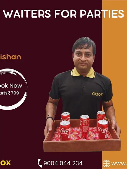 Meet Kishan, one of my professional waiters ready to serve at your next party. I ensure all my staff are verified and trained to provide excellent service.