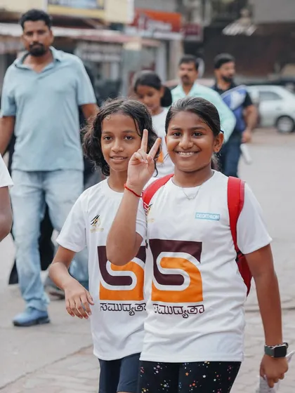 All smiles during the walk. We love seeing kids in our community active and happy.