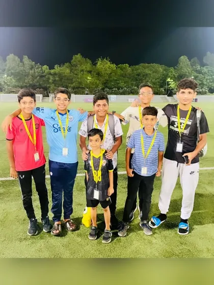 Our players enjoying the experience of watching a live Reliance Foundation Development League match.