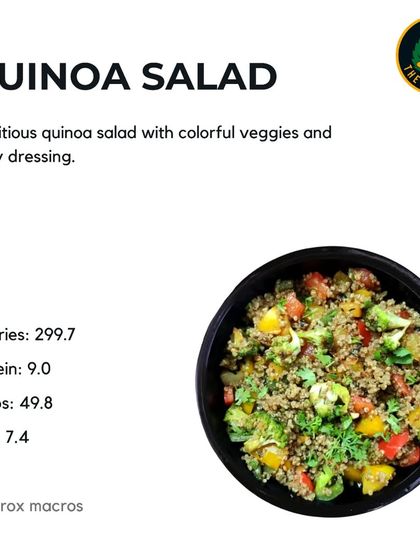 My Quinoa Salad is a complete meal, featuring nutritious quinoa with colorful veggies and a zesty dressing. It's a great source of plant-based protein and fiber.