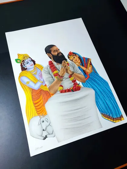 The final custom colour pencil sketch, showing the vibrant colors and intricate details. This was a challenging but very rewarding piece to create.