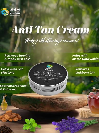 Our Anti Tan Cream also works as a body whitening cream. It removes stubborn tan, helps with instant glow, evens out skin tone, and soothes irritation.