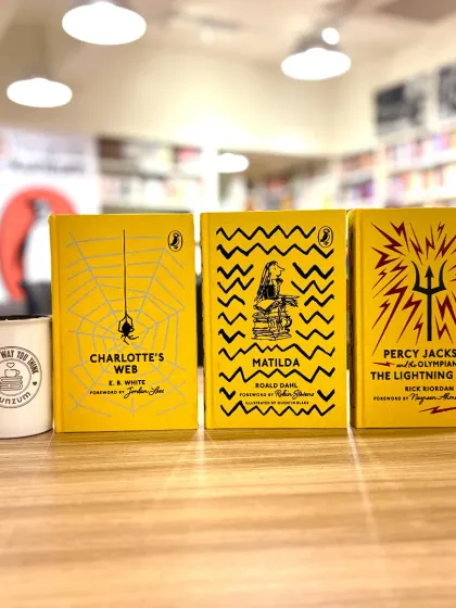 We carefully select timeless classics that every child should experience. These beautiful cloth-bound Puffin editions of 'Charlotte's Web', 'Matilda', and 'Percy Jackson' are treasures meant to be cherished for years.