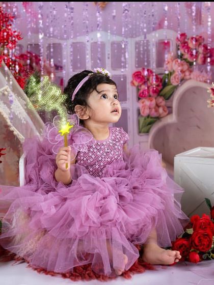 A fairy princess in a lavender dream. This setup is full of sparkle, flowers, and magic.