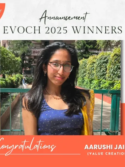 Announcing the EVOCH Award winner for Value Creation from our Bangalore Chapter. Her passion for change is admirable.
