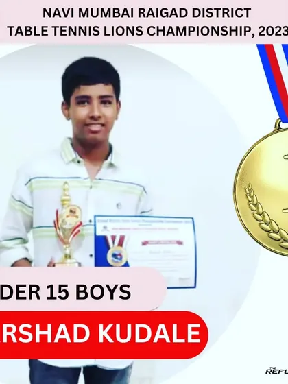 Excellent performance by Harshad Kudale to win the Under 15 Boys title at the Lions Club Championship. His hard work in training is showing.
