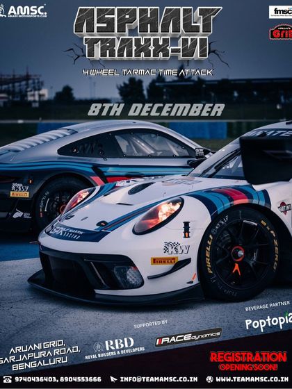 The official poster for Asphalt Traxx VI, a 4-wheel time attack event. We are the chosen venue for premier local motorsport competitions.