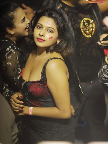 A guest with face paint during our Halloween-themed ladies night.