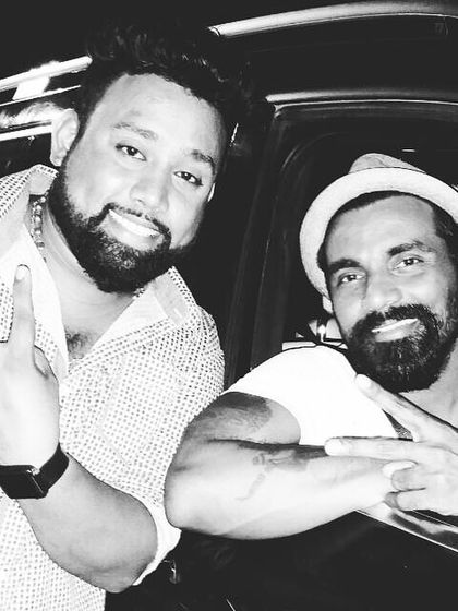 A cool black and white shot with actor Arjun Rampal.