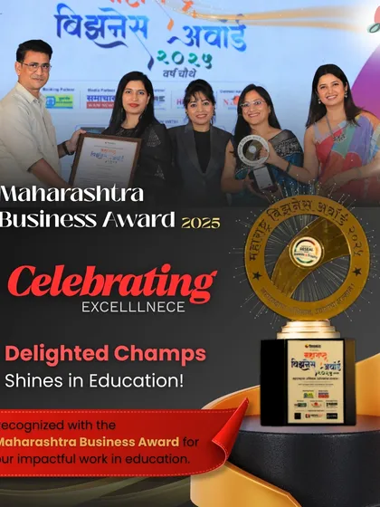 I am incredibly proud to share that Delighted Champs was recognized with the Maharashtra Business Award for our impactful work in education. This award celebrates my commitment to creating meaningful and effective learning experiences.