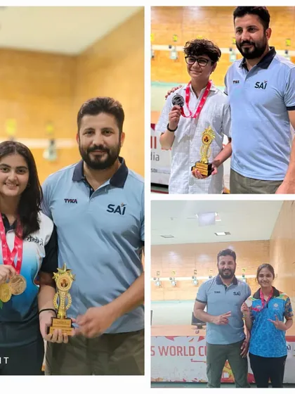 A collage of my students with their medals and trophies from the Delhi State Interschool Championship. We celebrate every victory, big or small.