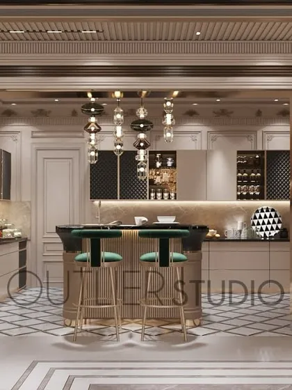 The kitchen is the heart of the home, and we design it to be both beautiful and functional. This modern luxe kitchen features a breakfast bar, high-end appliances, and elegant cabinetry, creating a space where cooking becomes a true experience.