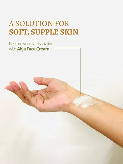A swatch of my face cream, showing its light texture that provides a solution for soft, supple skin.