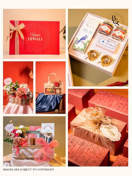Festive seasons are about warmth and connection, and this collage captures the vibrant spirit of my Diwali collection. From elegant gift boxes to rustic baskets, each hamper is a unique story, thoughtfully curated to convey joy and gratitude to clients, employees, and loved ones.