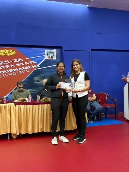 Another angle of Sara Ramaiya at the prize distribution ceremony. We believe in celebrating every achievement, as each one is a step forward in a player's journey.