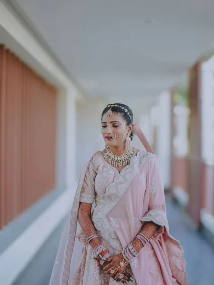 A duplicate of the serene bridal portrait in the corridor.