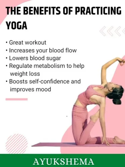 A quick look at the powerful benefits of practicing yoga, including increased blood flow, regulated metabolism, and boosted self-confidence.