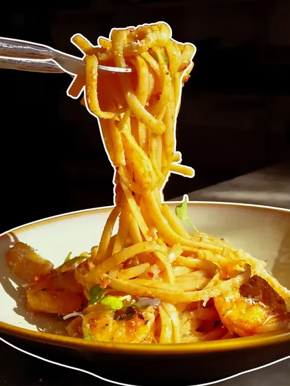 Some love stories start with a forkful of perfectly cooked pasta. This aglio e olio with prawns is a simple dish that’s packed with flavor.
