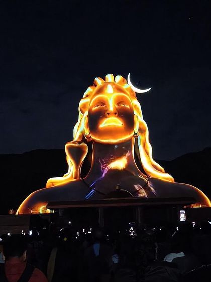 Another stunning shot of the Adiyogi light show.