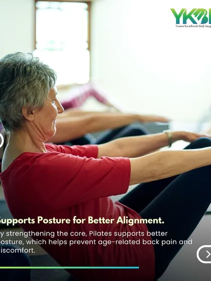 By strengthening the core, Pilates supports better posture and helps prevent age-related back pain. This is a foundational benefit for clients of all ages.