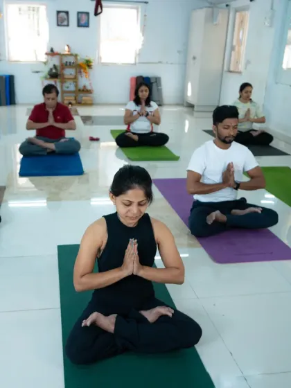 A moment of shared intention at the start of a class. We begin each session by centering ourselves together as a community.